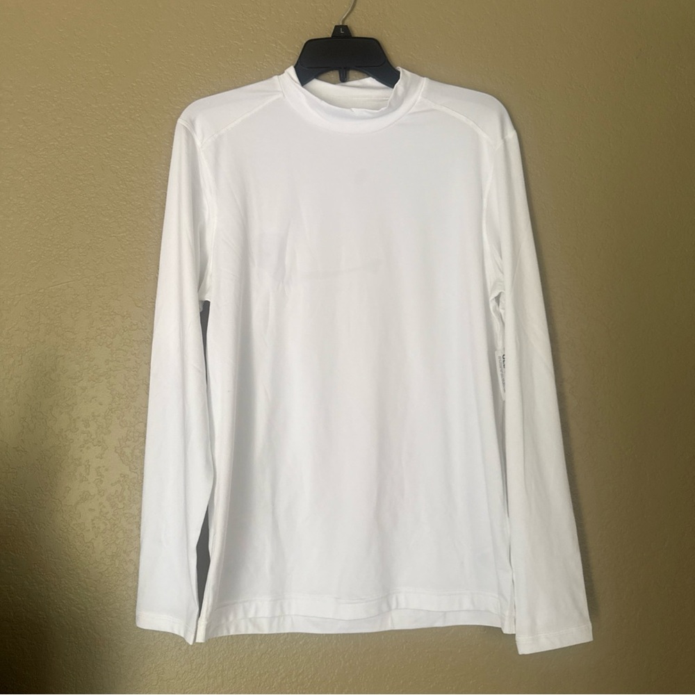 Men's Old Navy White Cozy Baselayer Mock-Neck T-Shirt Size M